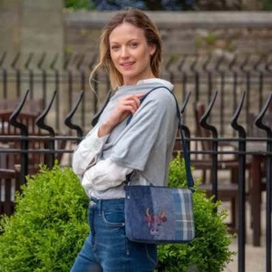 Bolsas de mensajero Earth Squared con apliques de tweed - Imagen 1 de 2