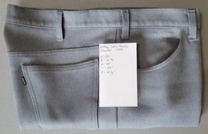 Vtg Gray 70s Levi's Polyester Pants Trousers 38x28 Wide Leg Straight Blue Tab - Picture 1 of 20