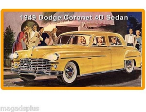 1949 Dodge Coronet 4 Door Sedan Auto Refrigerator / Tool Box Magnet Gift Item - Picture 1 of 1