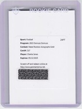 2023 Panini Donruss Charlie Jones #317 Rated Rookie auto Gold /25 Redemption