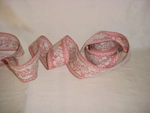 15Y Kravet Couture TA5315 Maui Braid Pink Embroidered Floral Border Tape Trim - Picture 1 of 3