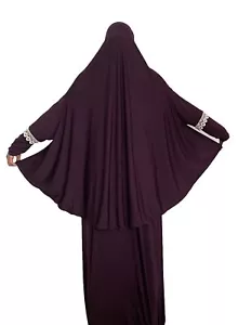Two Piece, Muslim Abaya Khimar Dress Overhead Ramadan Prayer Clothes Women - Picture 1 of 3