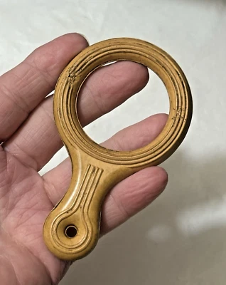 Vintage Beige Plastic Teething Ring 3.75” Long - Image 1 of 4