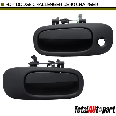 2x Manija de puerta exterior negra para Dodge Challenger Charger delantera izquierda y derecha Foto 1 de 4