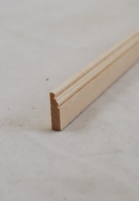 Baseboard 4 molding basswood dollhouse trim 1/12 scale MW12001  3pcs 22" long - Image 1 of 2