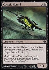 1x FOIL Caustic Hound Mirrodin Besieged MtG Magic Black Common 1 x1 Card Cards