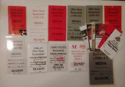 RARE Lot (18) Ohio State Buckeyes Basketball Press Passes  - Image 1 of 4