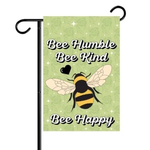 Bandiera da giardino bifacciale Bee Humble 12x18 bandiere di benvenuto da esterno - Foto 1 di 9