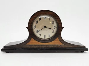 Antique Working NEW HAVEN Clock Co. Mini Mahogany Tambour Mantel Shelf Clock USA - Picture 1 of 15