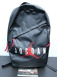 Air Jordan Retro Black Red Bred XI Jumpman Logo Shoulder 18" Book Bag Back Pack