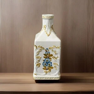 Vintage Bottle Decanter Made in Italy Floral Flowers Ceramic Decorative - Picture 1 of 10