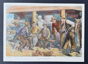 Feeding the Tenderfoot, Vintage Original 1935 Jerome Howard Smith Western Print - Picture 1 of 6