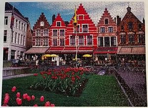 Hasbro Jigsaw Puzzle Big Ben Bruges Belgium Buildings Garden 1000 Piece Pcs - Picture 1 of 6