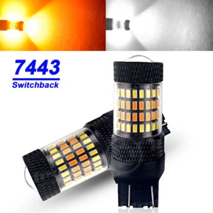 2x 7443 7440 7444 LED Turn Signal Switchback White/Amber DRL Parking Light Bulb - Picture 1 of 15
