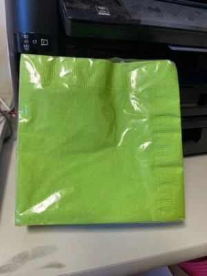 Fresh Lime 3-Ply Lunch Paper Napkins 50 Pack Tableware Decorations Supplies New! - Image 1 of 2