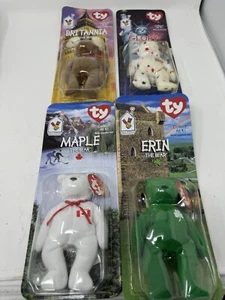 TY BEANIE BABYS MCDONALDS INTERNATIONAL BÄREN 4er SET Neu im Karton! fehler selten - Bild 1 von 10