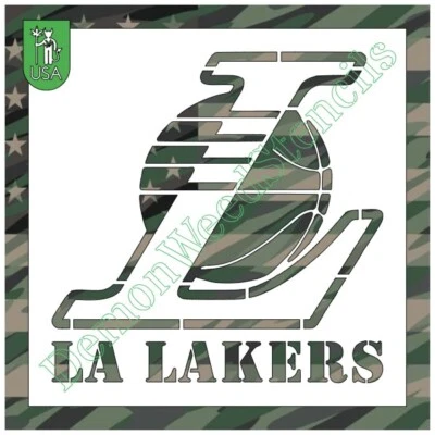 Plantilla de plástico transparente de 4"x4" - Baloncesto LA Lakers (MCA145) (.007")***** Foto 1 de 2