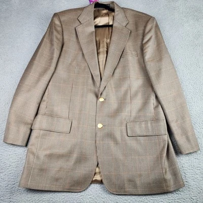 Holland & Sherry Blazer Mens 42 Brown Houndstooth Suit Jacket Sport Coat - Image 1 of 4