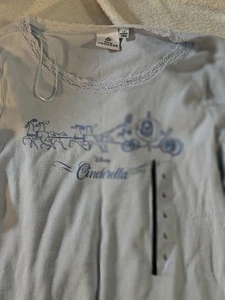 Disney Princess Blue Size Large 'Cinderella' Long Sleeve Lace Neckline T-shirt - Picture 1 of 2