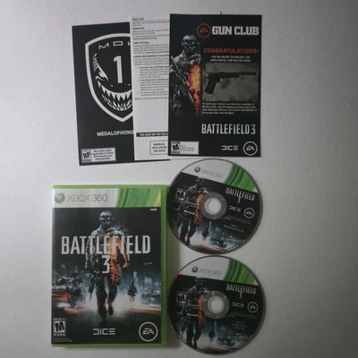 Battlefield 3 Xbox 360 Video Game Complete CIB 2 Discs Case Manual Inserts Extra - Image 1 of 3