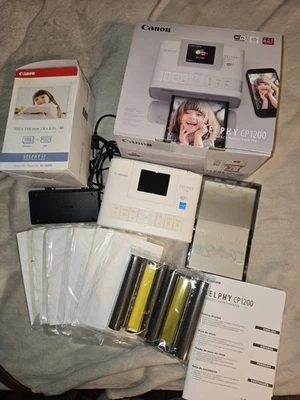 Canon Selphy CP1200 Wireless Color Photo Printer + 108 Sheets 4×6 & 2 Toners - Image 1 of 4