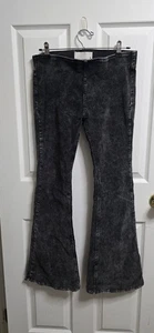 Pantalone donna svasato in velluto a coste grigio Newbury Kustoms taglia Medium - Foto 1 di 8