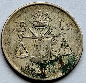 Silver Mexico 1951 25 Centavos Silver Coin KM#443 - Picture 1 of 2