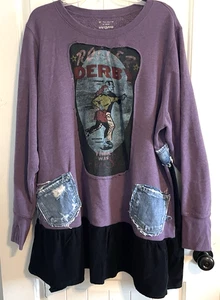 Sudadera túnica reciclada para mujer talla 3XL boho caprichosa festival arte para usar - Imagen 1 de 10