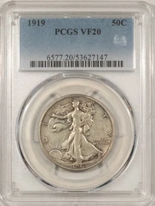 1919 WALKING LIBERTY HALF DOLLAR - PCGS VF-20, SUPER ORIGINAL! - Picture 1 of 3