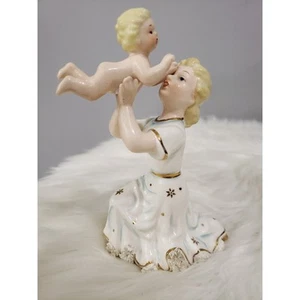 RARE Lefton Mother and Baby Mom Atomic MCM Spaghetti Figure Lady Japan Starburst - Picture 1 of 13