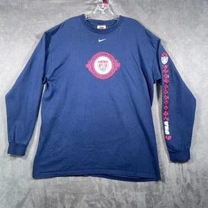 Vintage Nike USA National Soccer Team XL Blue Long Sleeve Crew Neck - Picture 1 of 10
