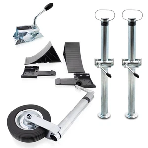 Klemmschellen Unterlegkeile Stützrad Anhänger Vollgummi Rad Set 10tlg Bituxx® - Bild 1 von 5