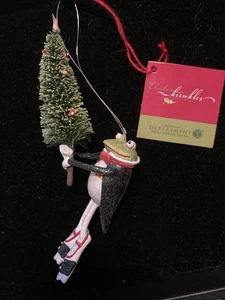 Patience Brewster LEAPING FROG w CHRISTMAS TREE ornament Dept 56 Krinkles - Picture 1 of 11