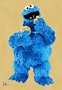 Krümelmonster "Sesamstraße" Original Pop Art Druck - 13 x 19 Poster - Bild 1 von 1
