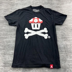 Johnny Cupcakes Shirt Size S Youth Mushroom Skull Logo Shirt Black Small - Picture 1 of 8