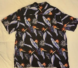 Joe Marlin Herren 2XL Hawaiihemd - Schwarz mit Palme Lvs. Federn, Paradivogel - Bild 1 von 11