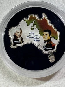 2002 Uganda 5000 Shillings Australia Shaped Silver Proof Coin Flanders & Baudin - Picture 1 of 4