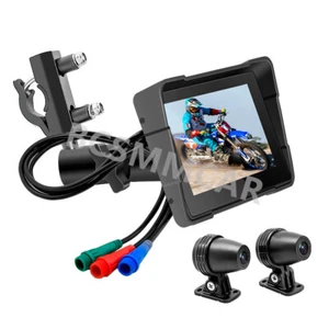 5 pulgadas Pantalla Táctil Motocicleta Navegador Carplay Android Auto Doble Tablero Cámara DVR - Imagen 1 de 24