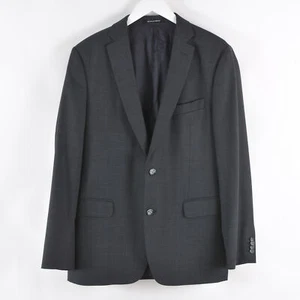 Oscar Jacobson Men's Blazer Size 50 Suit Jacket Dark Gray 2 Button Pure Wool - Picture 1 of 7