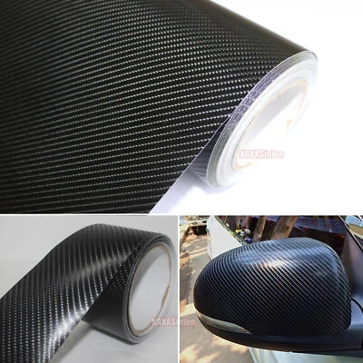 Air Free 4D Black Carbon Fiber Whole Car Hood Wrap Vinyl Motor Bike Sticker AXUS - Изображение 1 из 4
