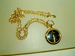 Retired JOAN RIVERS PENDANT WATCH NECKLACE, Gold Tone Metal, Signed - Picture 1 of 5