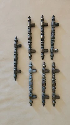 Lote de 7 tiradores de cajón vintage NLCO National Lock latón bronce sin herrajes Foto 1 de 4