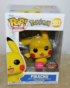 Pokemon Funko pop WAVING PIKACHU Flocked 553 Edition Spéciale - Imagen 1 de 7