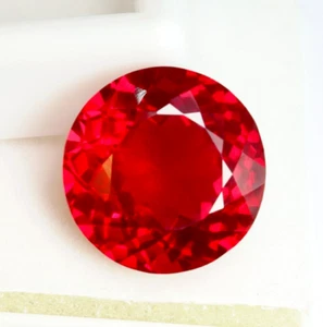 7+ Natural Certified Flawless Burmese Red Ruby Round Cut Loose Gemstone - Imagen 1 de 5