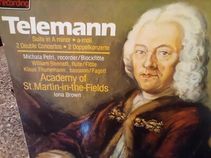 Telemann Suite in A Minor 2 Double Concertos Michala Petri ASMF Iona Brown LP - Picture 1 of 1
