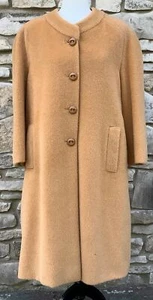 Abrigo de invierno de lana cepillada para mujer albaricoque naranja montura banda para el hombro cuello forrado - Imagen 1 de 12