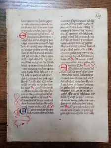BREVARIUM BOOK OF HOURS LEAF VELLUM 2 INITIALS MANUSCRIPT MANTUA 1480 AD 1 - Bild 1 von 3