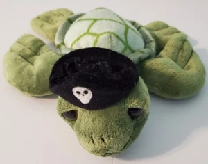Aurora Pirate Turtle Plush with pirate hat 8" - Picture 1 of 5