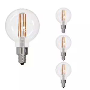 40W Equivalent G16 Dimmable Candelabra Screw LED Light Bulb Soft White 3000K 4Pk - Picture 1 of 5