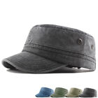 Solid Cotton Men's Army Cap Military Flat Cap Sun Hat Driver Cabbie Trucker Hat